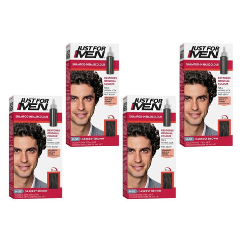 Just For Men Hair Colour Darkest Brown 66mL x 3 Bundle of 4