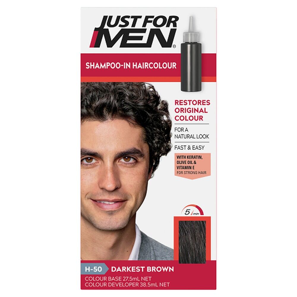 Just For Men Hair Colour Darkest Brown 66mL x 3
