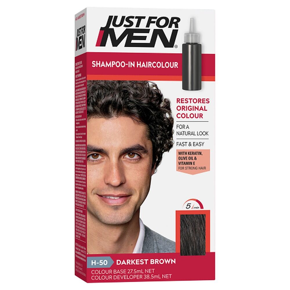 Just For Men Hair Colour Darkest Brown 66mL x 3