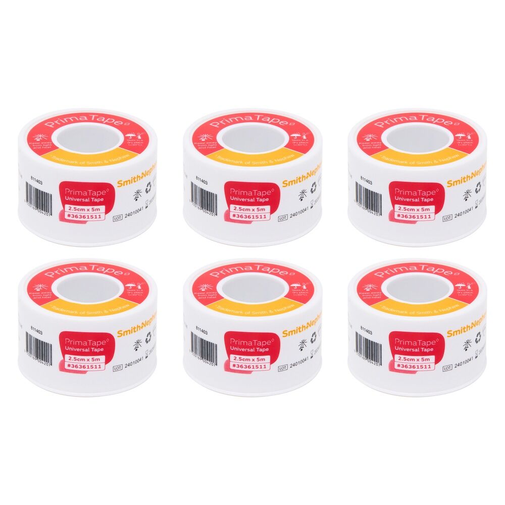 Primatape Universal Tape 2.5cm x 5m Pack of 6