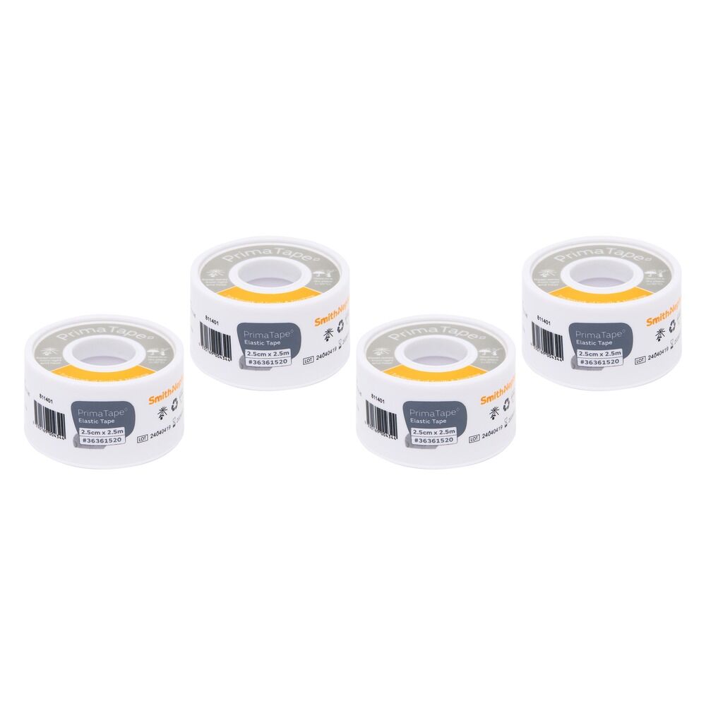 Primatape Elastic Tape 2.5cm x 2.5m Pack of 4