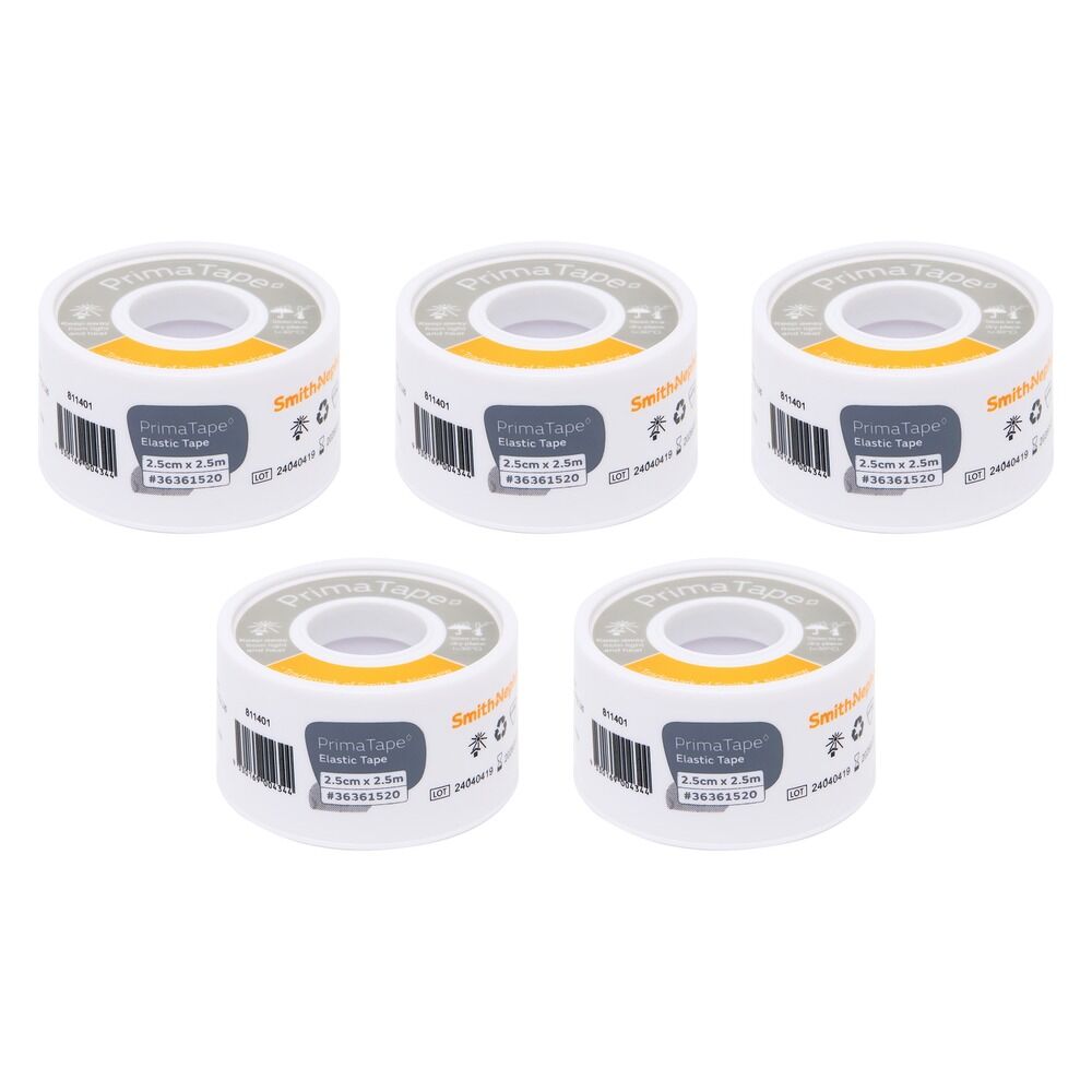 Primatape Elastic Tape 2.5cm x 2.5m Pack of 5