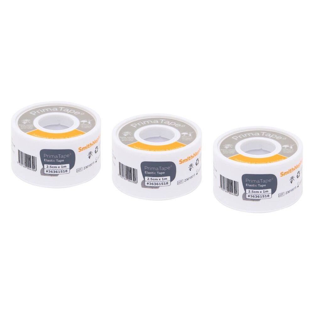 Primatape Elastic Tape 2.5cm x 1m Pack of 3