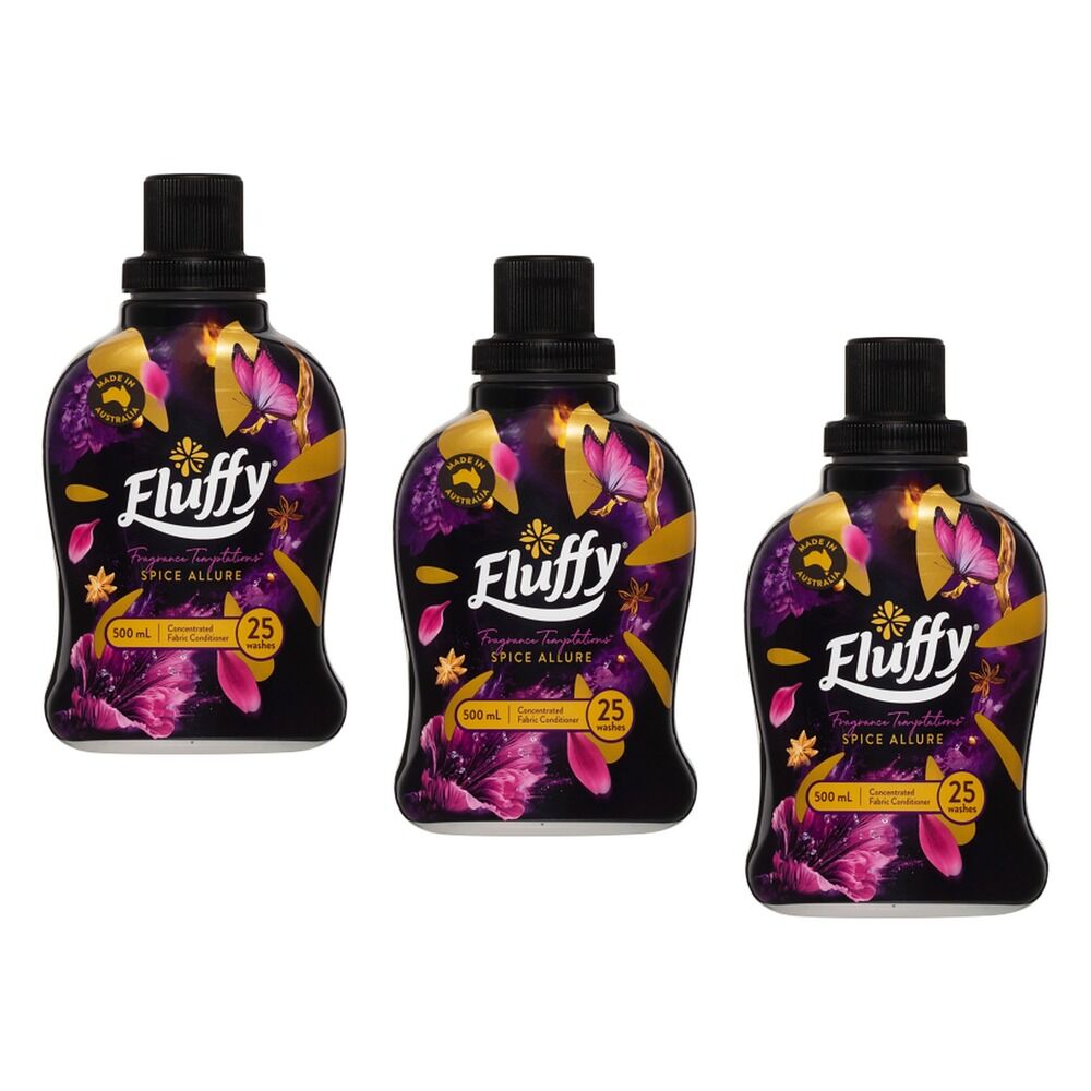 Fluffy Liquid Fabric Softener Spice Allure 500mL x 8 Bundle of 3