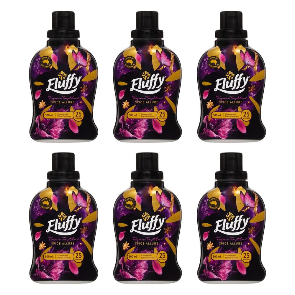 Fluffy Liquid Fabric Softener Spice Allure 500mL x 8 Bundle of 6
