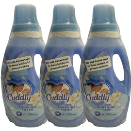 Cuddly Sunshine Fresh Fabric Conditioner 3 Pack 1L Laundry Softener