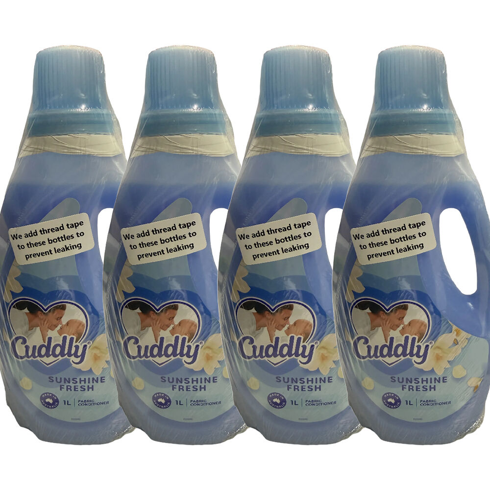 Cuddly Sunshine Fresh Fabric Conditioner 4 Pack 1L Laundry Softener