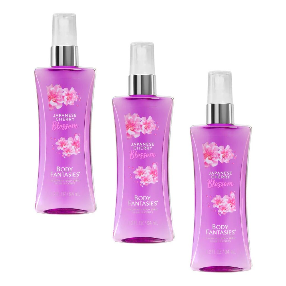Body Fantasies Japanese Cherry Blossom Body Spray 94ml Pack of 3