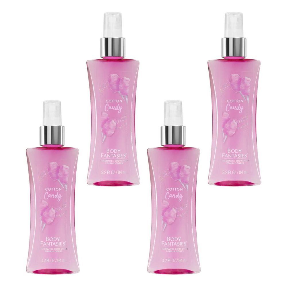 Body Fantasies Cotton Candy Body Spray 94ml Bundle of 4