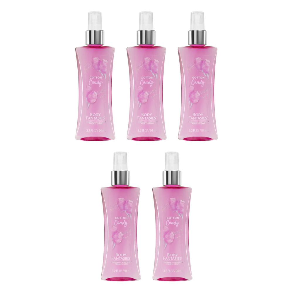 Body Fantasies Cotton Candy Body Spray 94ml Bundle of 5