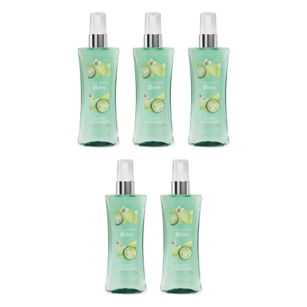 Body Fantasies Cucumber Melon Body Spray 94ml Pack of 5 Fresh Fragrance
