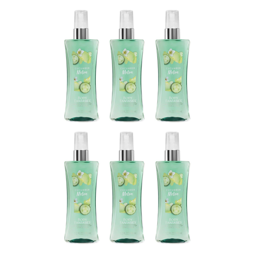 Body Fantasies Cucumber Melon Body Spray 94ml Bundle of 6