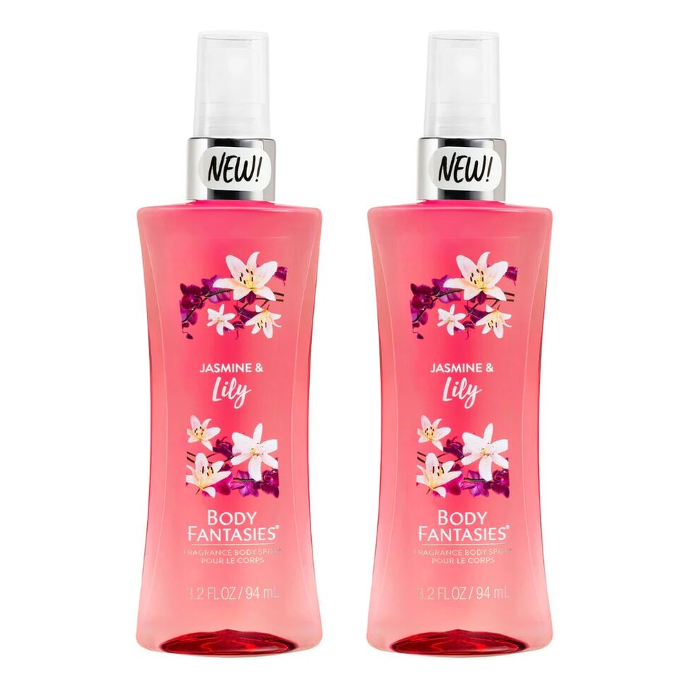 Body Fantasies Jasmine and Lily 94ml Body Spray Bundle of 2