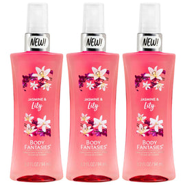 Body Fantasies Jasmine And Lily Body Spray 94ml 3 Pack