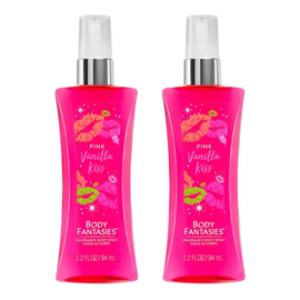 Body Fantasies Pink Vanilla Kiss Body Spray 94ml Bundle of 2