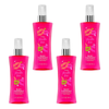 Body Fantasies Pink Vanilla Kiss Body Spray 94ml Bundle of 4