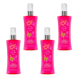 Body Fantasies Pink Vanilla Kiss Body Spray 94ml Bundle of 4