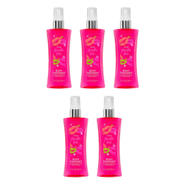 Body Fantasies Pink Vanilla Kiss Body Spray 94ml 5 Pack Bundle