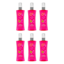 Body Fantasies Pink Vanilla Kiss Body Spray 94ml 6 Pack Bundle