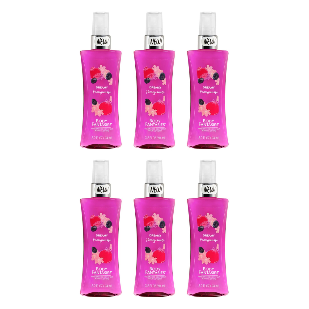 Body Fantasies Dreamy Pomegranate Body Spray 94ml Bundle of 6