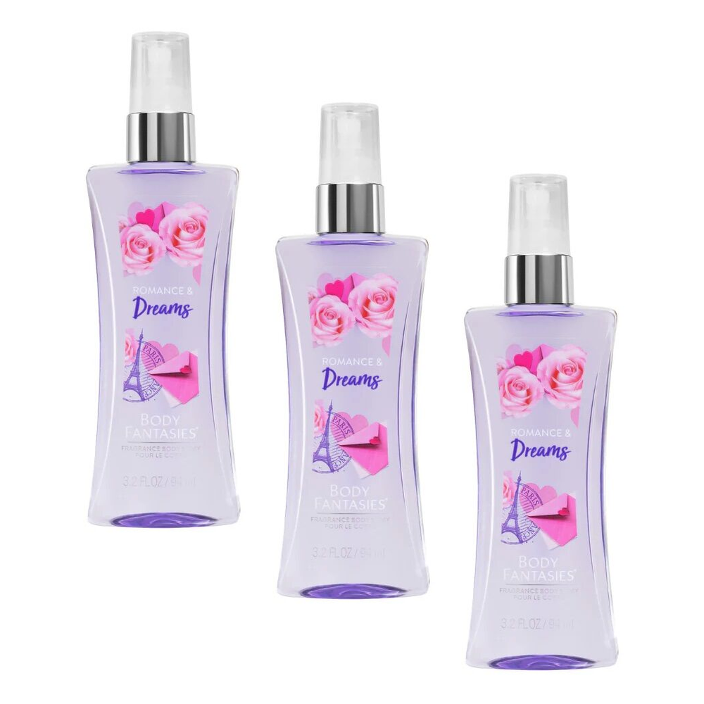 Body Fantasies Romance & Dreams Body Spray 94ml Pack of 3
