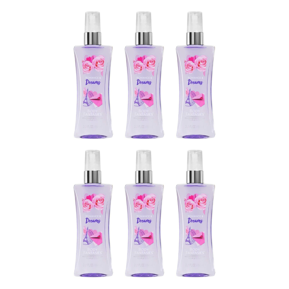 Body Fantasies Romance and Dreams Body Spray 94ml Pack of 6
