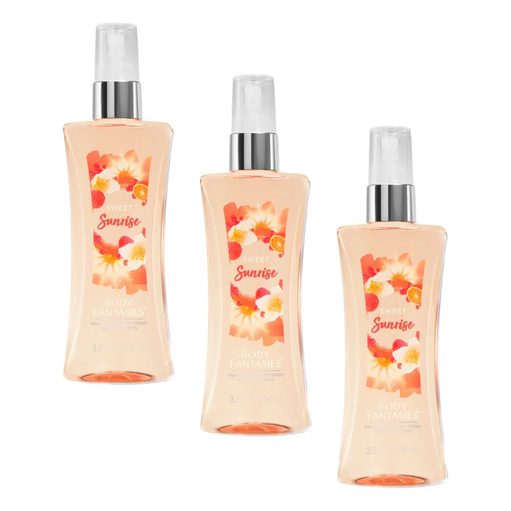 Body Fantasies Sweet Sunrise Body Spray 94ml 3 Pack