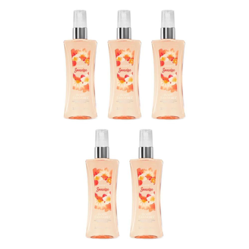 Body Fantasies Sweet Sunrise Body Spray 94ml Bundle of 5