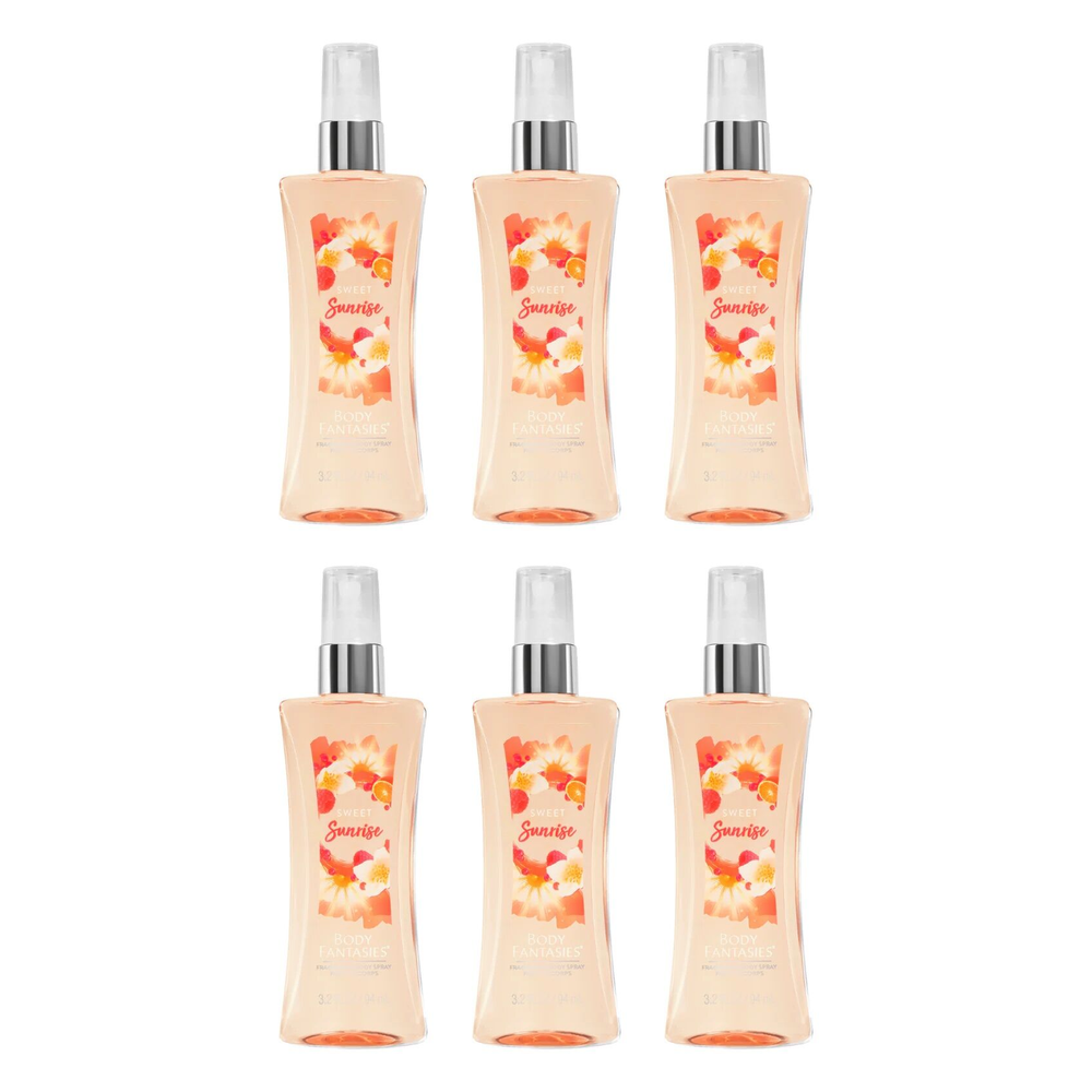 Body Fantasies Sweet Sunrise Body Spray 94ml Bundle of 6