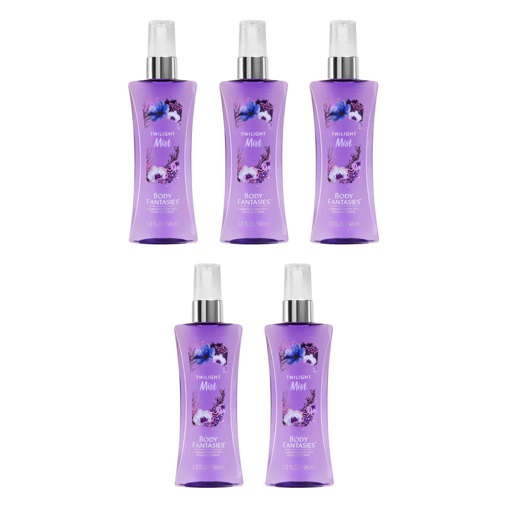 Body Fantasies Twilight Mist Body Spray 94ml 5 Pack Fruity Floral