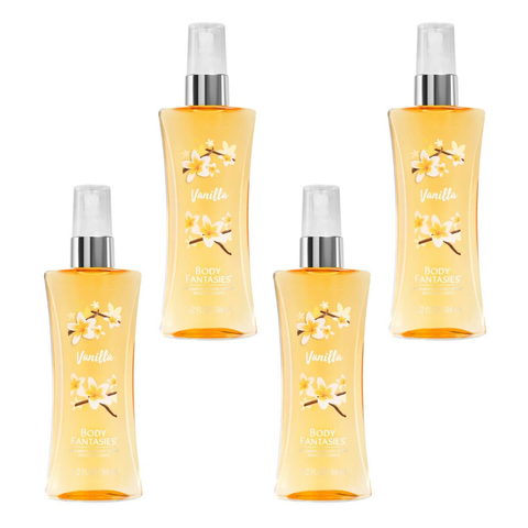 Body Fantasies Vanilla Body Spray 94ml Bundle of 4