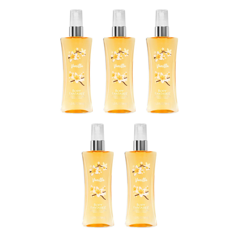 Body Fantasies Vanilla Body Spray 94ml 5 Pack Bundle