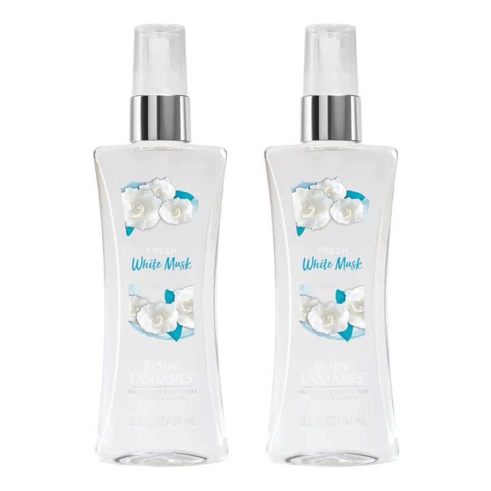 Body Fantasies White Musk Body Spray 94ml Bundle of 2