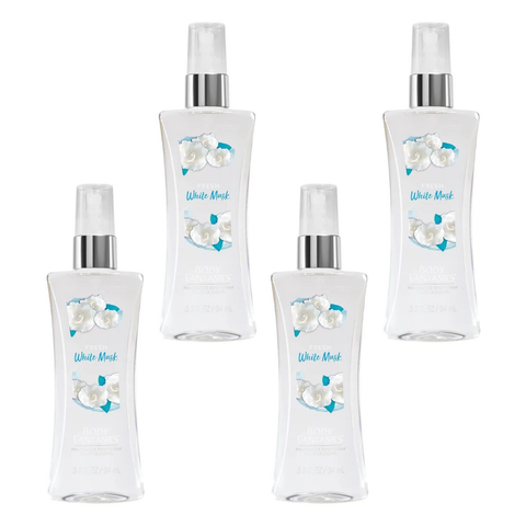 Body Fantasies White Musk Fragrance Body Spray 94ml Bundle of 4