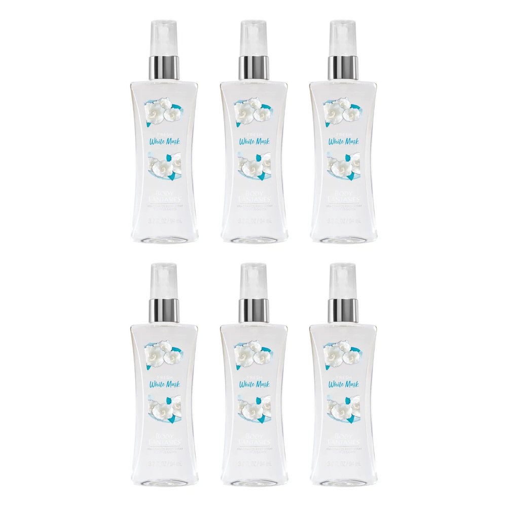 Body Fantasies White Musk Body Spray 94ml Bundle of 6