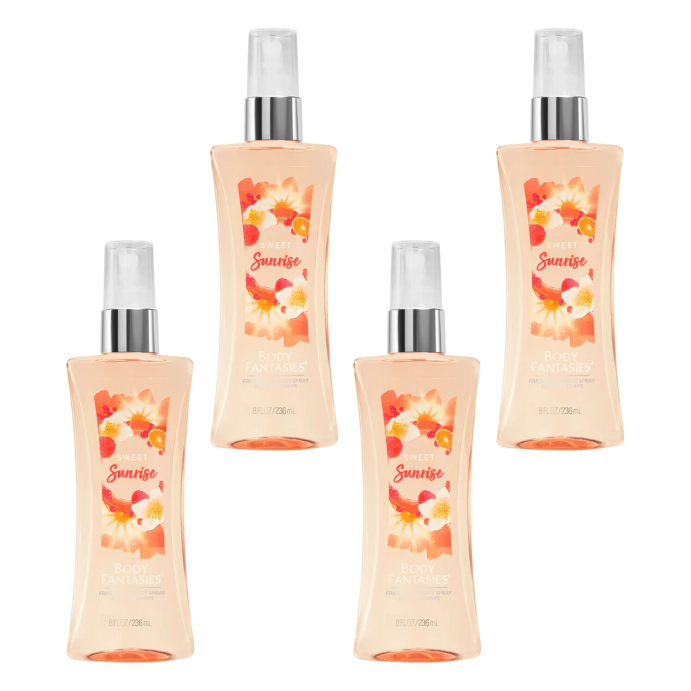 Body Fantasies Sweet Sunrise Body Spray 236ml Bundle of 4
