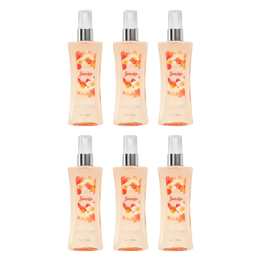 Body Fantasies Sweet Sunrise Body Spray 236ml Bundle of 6