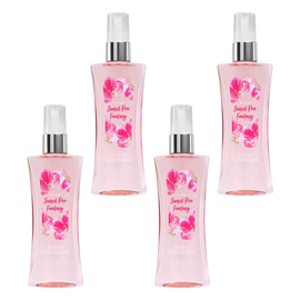 Body Fantasies Pink Sweet Pea 236ml Body Spray 4 Pack