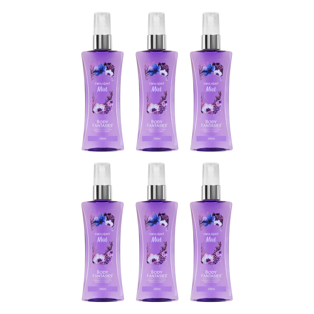 Body Fantasies Twilight Mist Coconut Vanilla 236ml 6 Pack Bundle