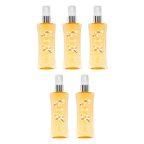 Body Fantasies Vanilla Fragrance Body Spray 236ml Bundle of 5