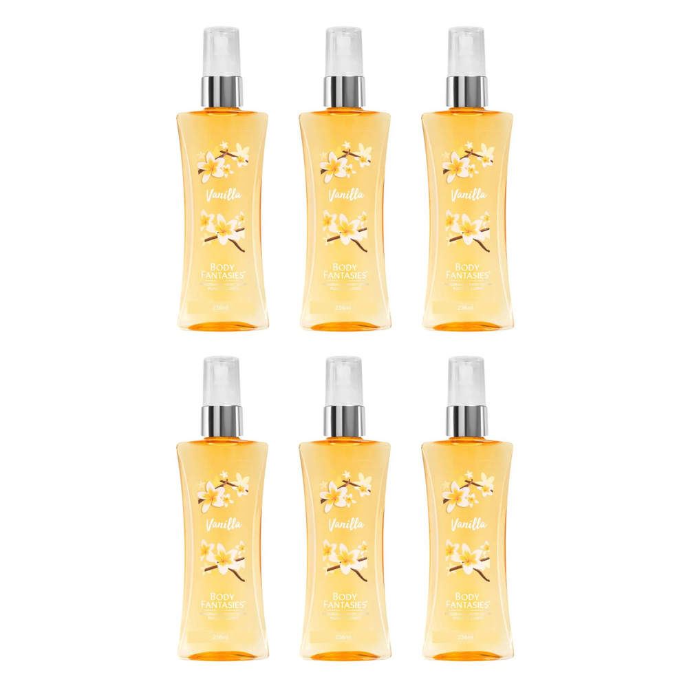 Body Fantasies Vanilla Fragrance Body Spray 236ml Pack of 6