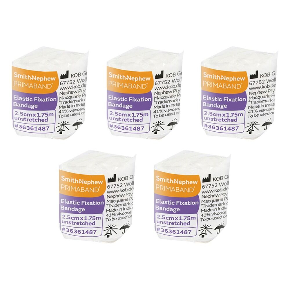 Primaband Elastic Fixation Bandage 2.5cm x 1.75m Pack of 5