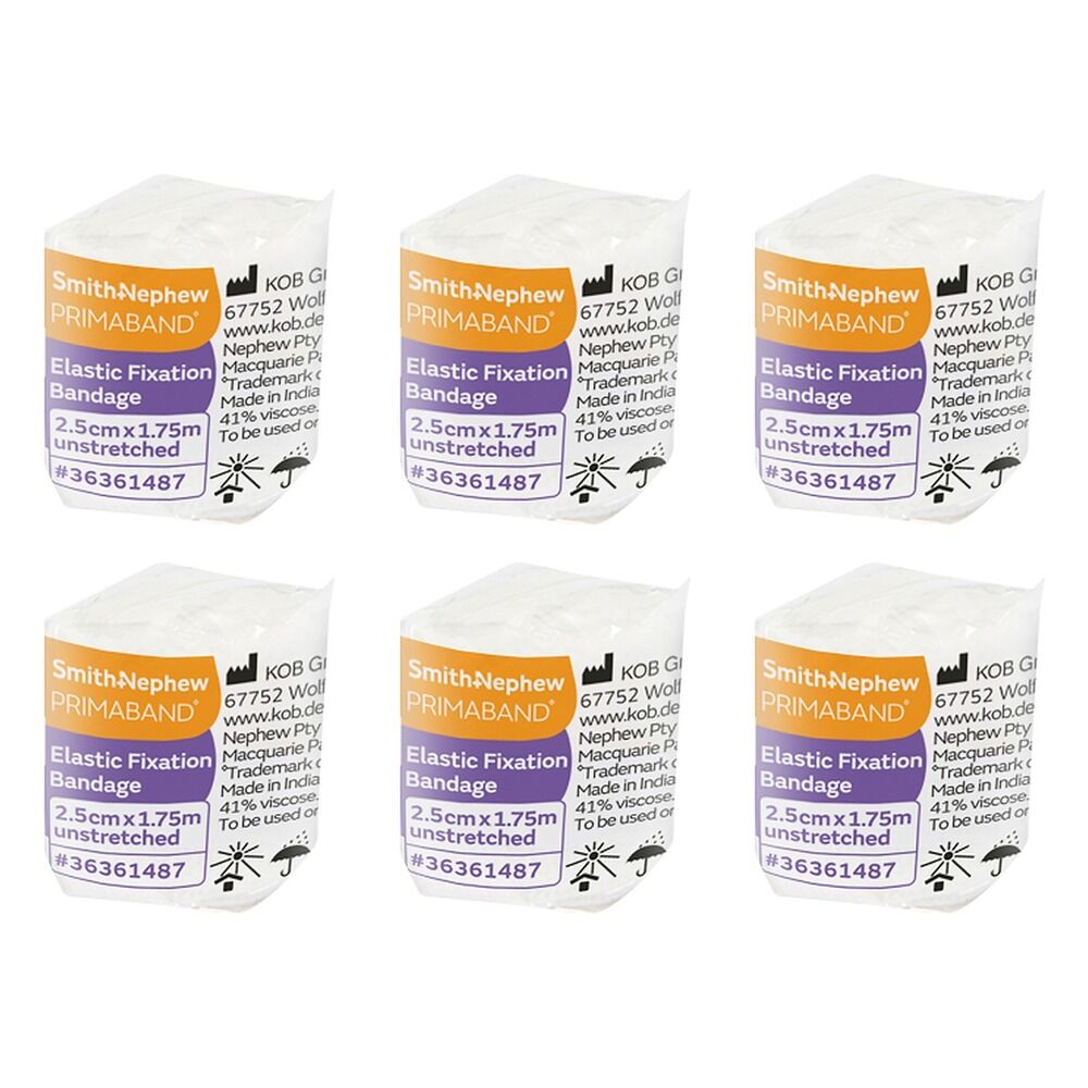 Primaband Elastic Fixation Bandage 2.5cm x 1.75m Pack of 6