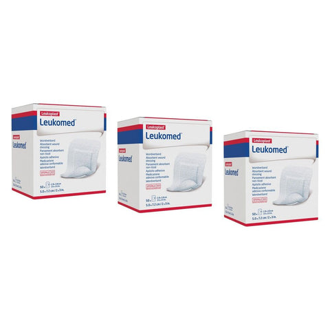 Leuko Leukomed T Sterile Wound Dressing 5cm x 7.2cm White 50 Pack Bundle of 3