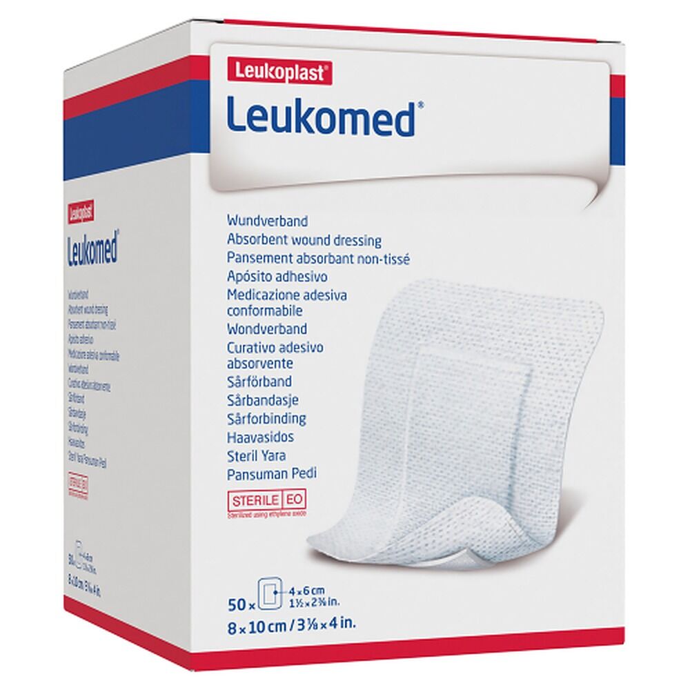 Leuko Leukomed T Sterile Wound Dressing 8cm x 10cm White 50 Pack