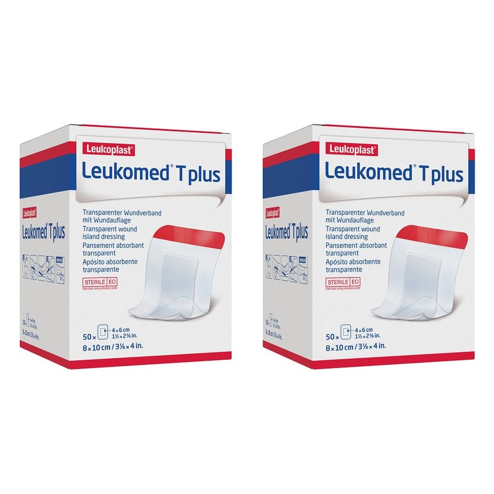 Leuko Leukomed T Plus Sterile Transparent Film Dressing 8cm x 10cm Bundle of 2
