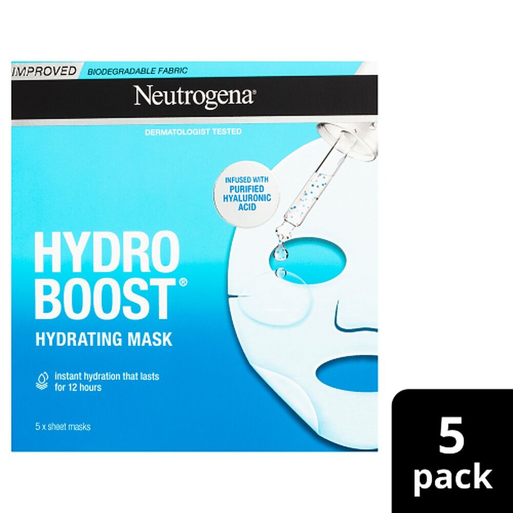 Neutrogena Hydro Boost Hyaluronic Acid Hydrating Face Sheet Mask 5 Pack