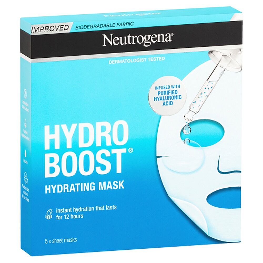 Neutrogena Hydro Boost Hyaluronic Acid Hydrating Face Sheet Mask 5 Pack