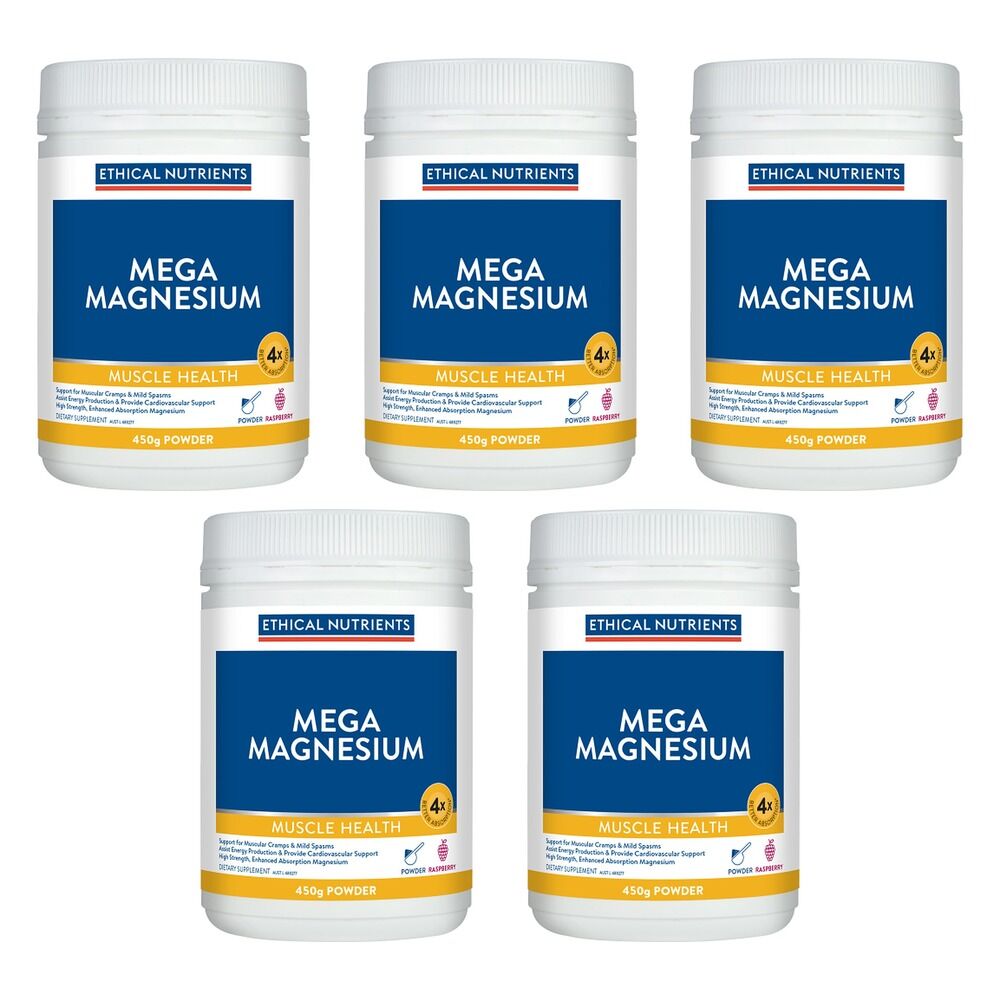 Ethical Nutrients Mega Magnesium Raspberry 450g Pack of 5