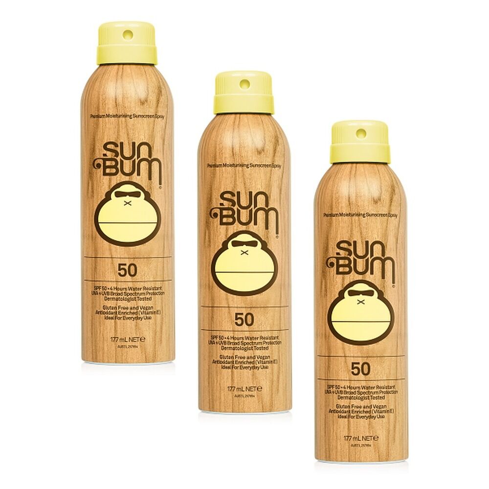 Sun Bum Premium Moisturising Sunscreen Spray SPF 50 177mL Pack of 3